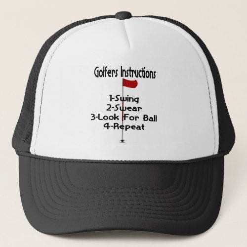 Golfers Instructions Humor Trucker Hat