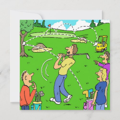 Golfers Lucky Golf Shot Cartoon