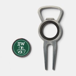 Golfers Monogram Shamrock Green Golf Accessory Divot Tool
