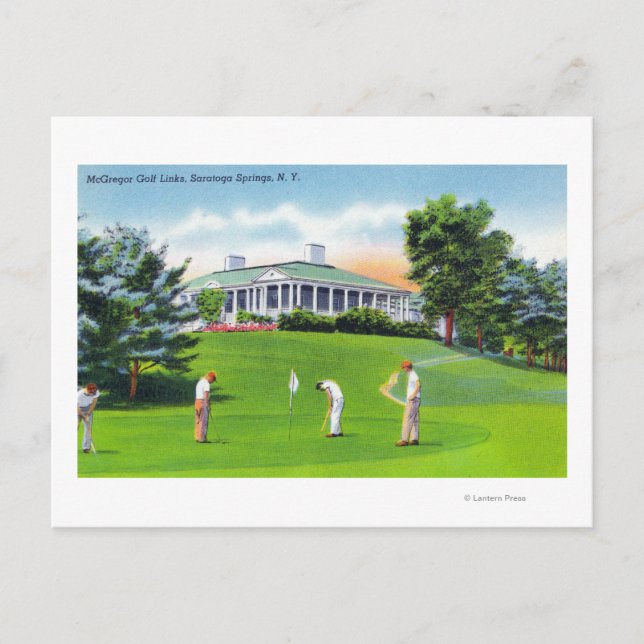 Golfers on McGregor Golf Links Scene Postcard (Front)