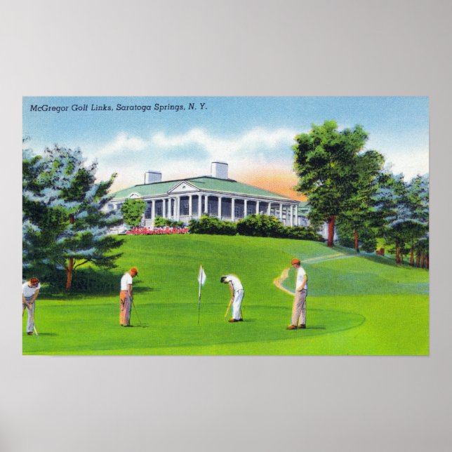 Golfers on McGregor Golf Links Scene Poster (Front)