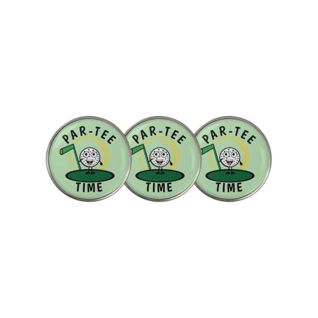 Golfers Par-Tee Time Golf Ball Marker (3 Up)