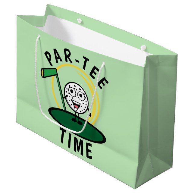 Golfers Par-Tee Time Large Gift Bag (Front Angled)
