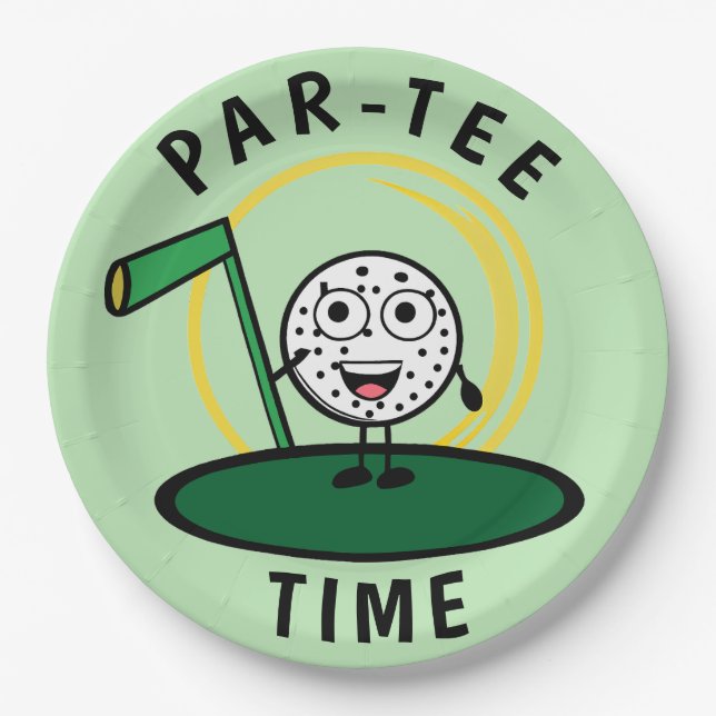 Golfers Par-Tee Time Paper Plates (Front)