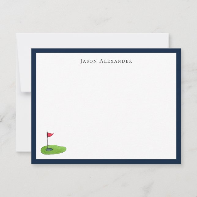 Golfers personalizes Note Card (Front)