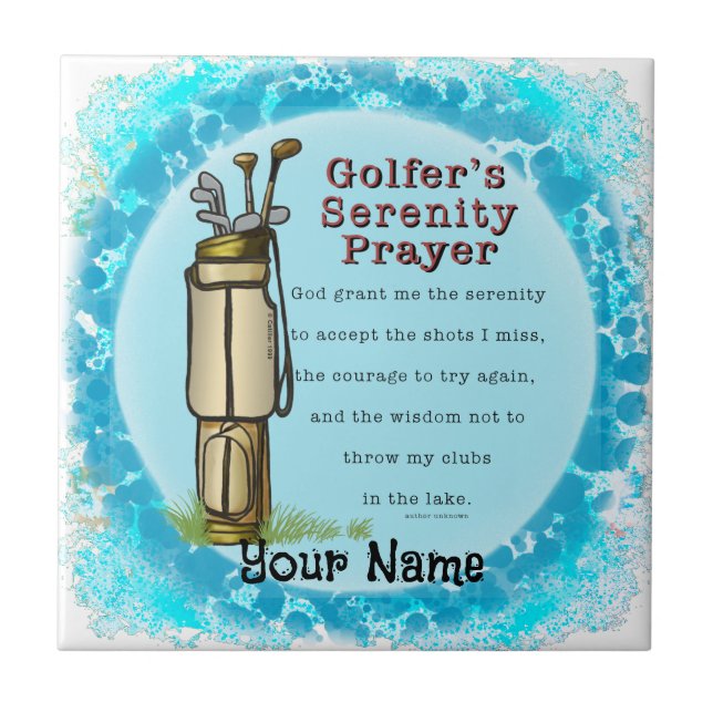Golfers Prayer Ceramic Tile (Front)