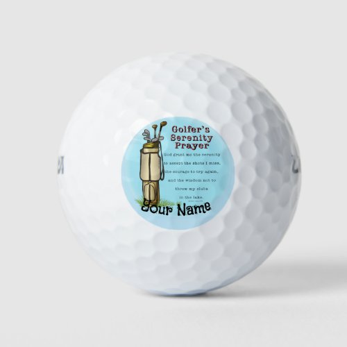 Golfers Prayer custom name Golf Balls