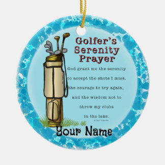 Golfers Prayer golf Ceramic Ornament