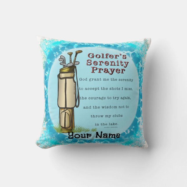 Golfers Prayer Throw Pillow (Front)