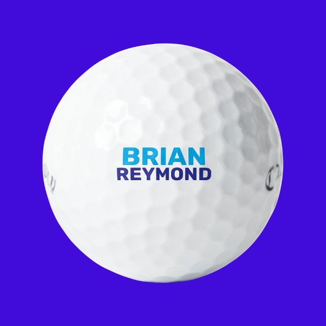 Golfers Simple Blue Bold Name  Golf Balls (Creator Uploaded)