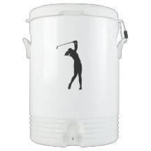 Golfer's sports drink cooler silhouette