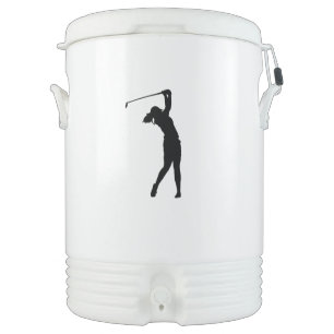 Golfer's sports drink cooler silhouette
