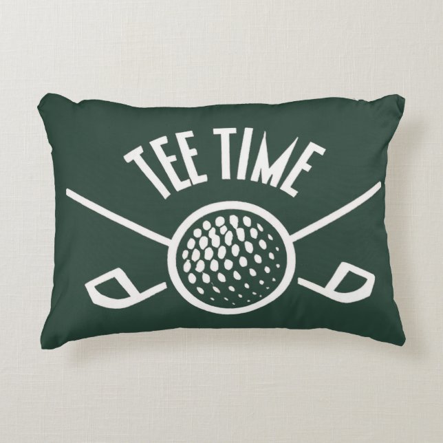 Golfers Tee Time Accent Pillow (Front)