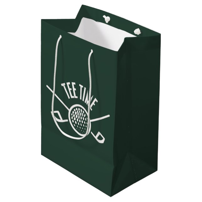 Golfers Tee Time Medium Gift Bag (Front Angled)