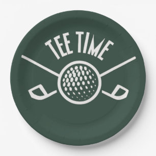 Golfers Tee Time Paper Plates