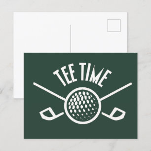 Golfers Tee Time Postcard