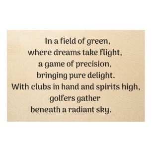 Golfer's thrill wood wall art