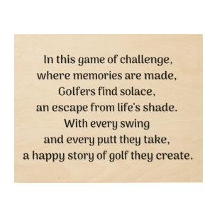 Golfer's thrill wood wall art