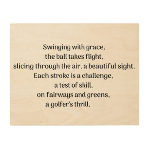 Golfer's thrill wood wall art