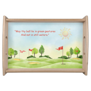 Golfer's Wooden Serving Tray