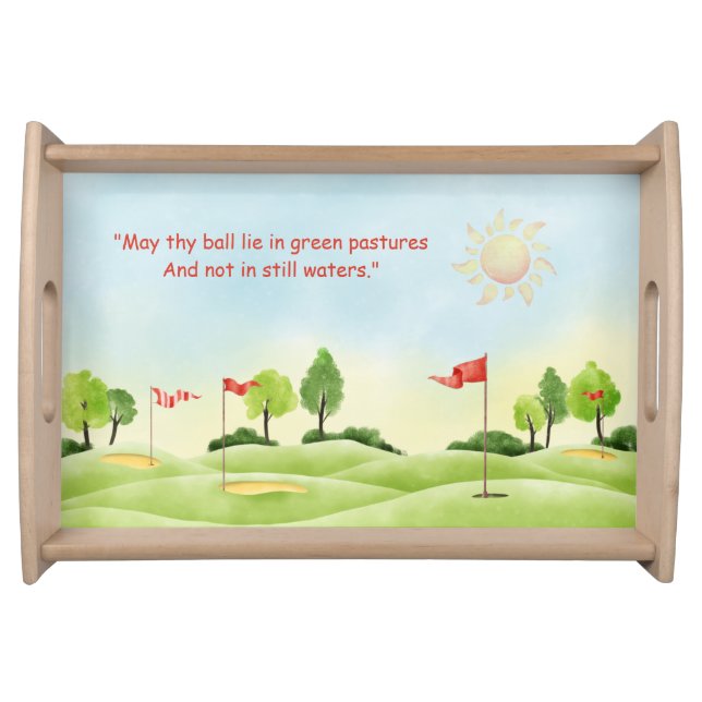 Golfer's Wooden Serving Tray (Front)