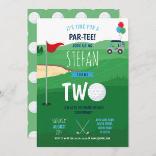 Golfing 2nd Birthday Two Golf Invite Fun