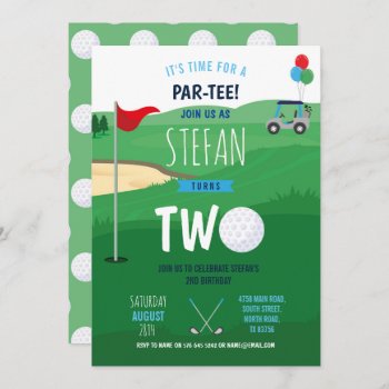 Golfing 2nd Birthday Two Golf Invite Fun by WOWWOWMEOW at Zazzle