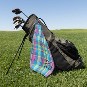 Golfing Accessory Handsome Plaid Personalized Golf Towel