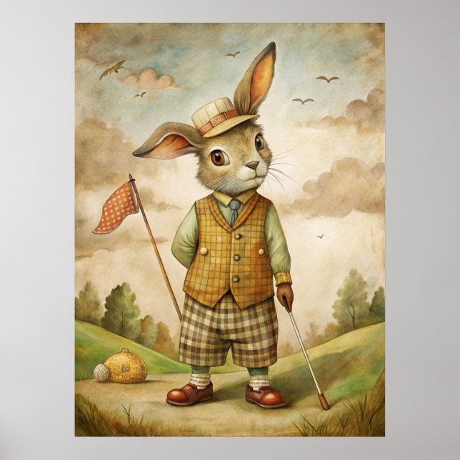 Golfing Animal Poster (Front)