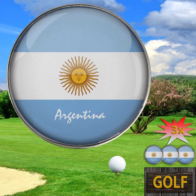 Golfing Argentina & Flag /Golf Ball Marker (Creator Uploaded)