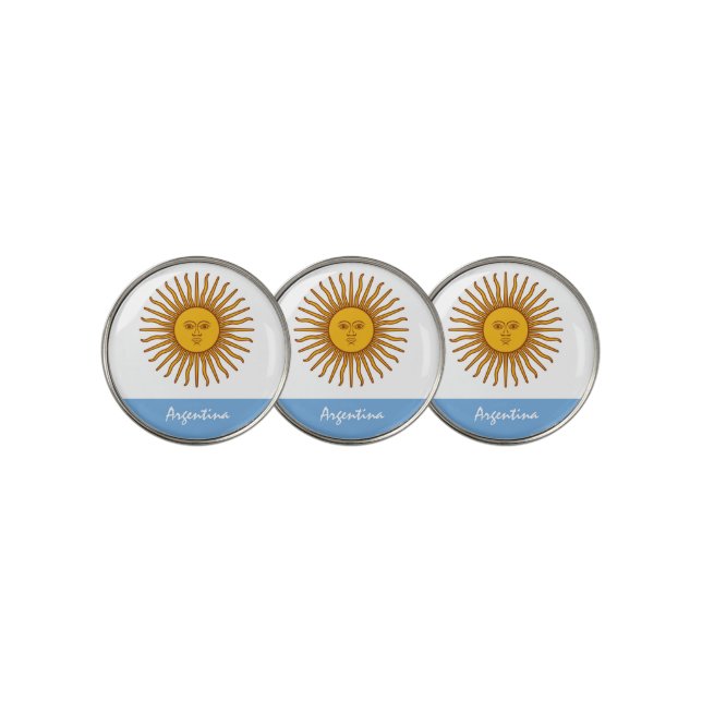 Golfing Argentina & Flag /Golf Ball Marker (3 Up)