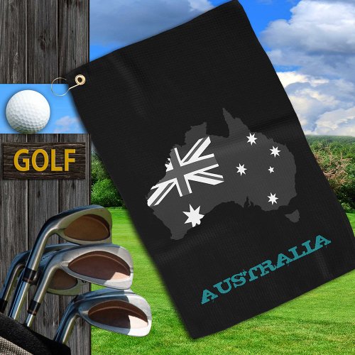 Golfing Australia  Australian coat of arms  flag Golf Towel