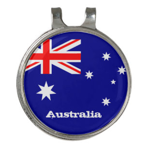 Golfing Australia & Australian Flag / Golf Aussie Hat Clip