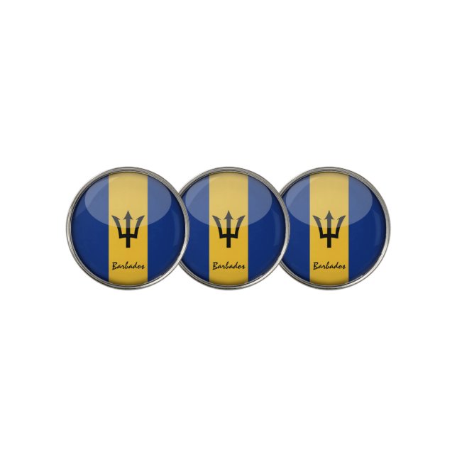 Golfing Barbados & Barbados Flag /Golf Ball Marker (3 Up)
