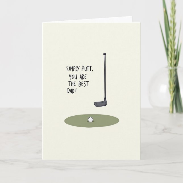 Golfing Best Dad Day Card (Front)
