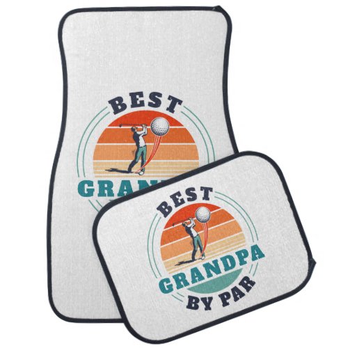 Golfing Best Grandpa By Par Custom Retro Car Floor Mat