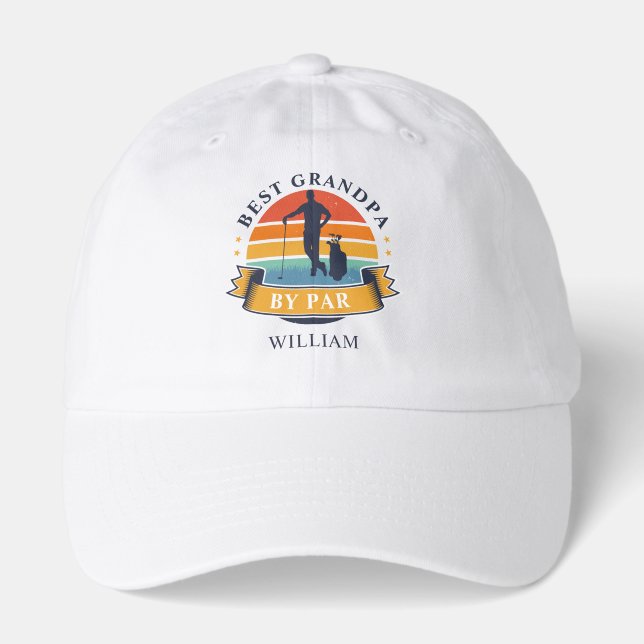 Golfing Best Grandpa By Par Personalized Hat (Front)