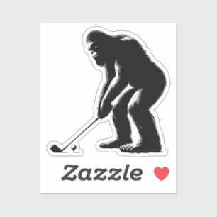 Golfing Bigfoot Sticker