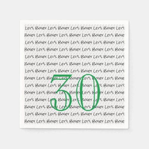 Golfing Birthday 30 LETS BOGEY Fun Golf Ball  Napkins