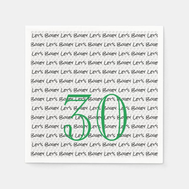 Golfing Birthday 30 LET'S BOGEY Fun Golf Ball  Napkins (Front)