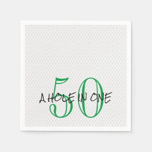 Golfing Birthday 50 A HOLE IN ONE Fun Golf Ball Napkins