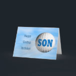 Golfing birthday card for Son<br><div class="desc">A great fun card for a golfer or a golf occasion. A golf ball flying through the air.</div>