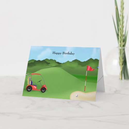 Golfing Birthday Holiday Card