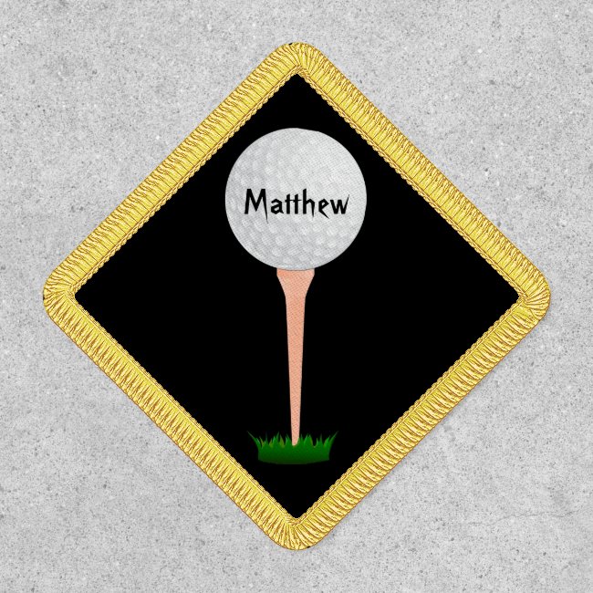 Golfing Black and White Patch