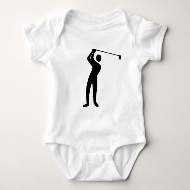 Golfing - Black Baby Bodysuit (Front)