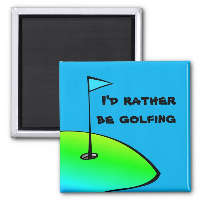Golfing Blue and Green Magnet