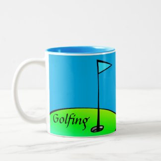 Golfing Blue and Green Mug