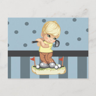 Golfing Boy Postcard