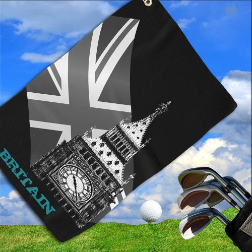 Golfing Britain  Big Ben British flag Golf Towel