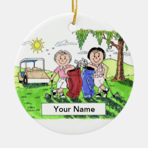 Golfing Buddies - Female & Female Ceramic Ornament